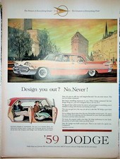 Original 1959 Estampa Vintage AD: Dodge Novos Assentos Giratórios Swing-Out #Coletivo comprar usado  Enviando para Brazil