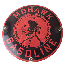 Placa de serviço de porcelana vintage Mohawk gasolina - bomba de ar ganso óleo gasolina comprar usado  Enviando para Brazil