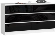 AKORD KOMODA K140 6SZ CLP CZARNY POŁYSK na sprzedaż  PL