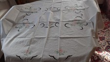 Tischdecke weiß blumenmuster gebraucht kaufen  Bassum