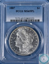 1887 Morgan Dollar PCGS MS65PL - Espelhos de gema branca explosiva! comprar usado  Enviando para Brazil
