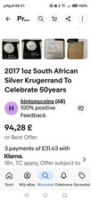 Krugerrand 2017 silver for sale  NORTHAMPTON