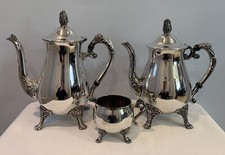 Juego de 3 piezas de cafetera y crema vintage Kent Silversmiths plateada segunda mano  Embacar hacia Mexico