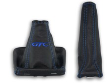FÜR OPEL ASTRA H SCHALTMANSCHETTE HANDBREMSSACK LEDER + STICKEREI GTC DUNKELBLAU, używany na sprzedaż  PL