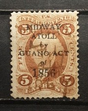 GUANO ACT de 1865 na receita 5 Atol Midway USADO.(Falso?local?) comprar usado  Enviando para Brazil