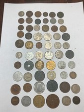 Grande (60) Lote de Moedas Estrangeiras/Mundiais Anos 1850 - 1950 Coleção Muito Boa! comprar usado  Enviando para Brazil