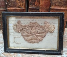 Increíble abrigo de muestra de muñeca con clavija de madera Grodnertal antiguo vintage en marco negro segunda mano  Embacar hacia Mexico
