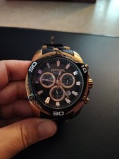 Relógio de pulso masculino Invicta51mm ouro caixa de aço inoxidável com pulseira de silicone preta comprar usado  Enviando para Brazil