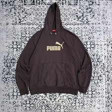 Vintage Puma Unisex Brązowa czekoladowa bawełna Bluza z kapturem Rozmiar L Regular Fit, używany na sprzedaż  PL