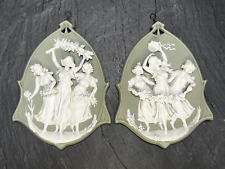 Paire De Plaques en porcelaine biscuit XXème 1900 art nouveau H:25cm, usado comprar usado  Enviando para Brazil