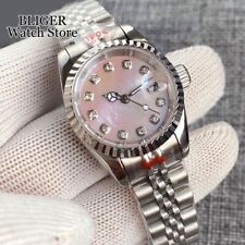 Relógio feminino automático mostrador rosa 26 mm marcador de diamante 21 joias NH05 comprar usado  Enviando para Brazil