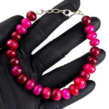 Fabuloso pulseira excelente com miçangas rosa rubi 152,00 cts RK 14 E705 comprar usado  Enviando para Brazil