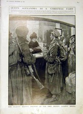 Oryginalny stary antyczny nadruk Królowa Alexandra Siers Buffet London Bridge I wojna światowa 1915 na sprzedaż  Wysyłka do Poland