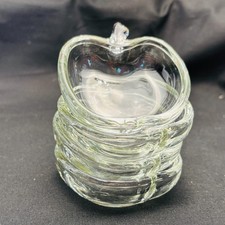 Mini pratos de lanche/bugiganga vintage em forma de maçã de vidro 3 pol. conjunto de 4 - presente para professor comprar usado  Enviando para Brazil