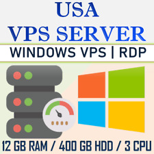 Usado, EUA Windows VPS Server / RDP Server / VPS Hospedagem 12GB de RAM + HDD de 400GB comprar usado  Enviando para Brazil