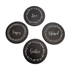 Novo conjunto de 4 porta-copos de café preto redondo 3 3/4" de diâmetro comprar usado  Enviando para Brazil