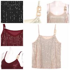 Usado, Roupas regatas femininas tops colete glitter concerto cintilante sair lantejoulas festa comprar usado  Enviando para Brazil