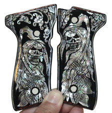 NOVO BERETTA 92 PEARL GRIPS TAMANHO COMPLETO, 92FS, 96, M9, 92A1 BLACK GRIM REAPER comprar usado  Enviando para Brazil