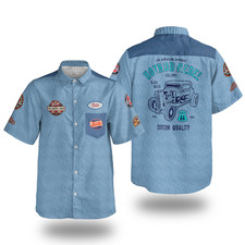 Camisa de botão estilo antigo vintage garagem. Tecido leve estilo trabalho mecânico comprar usado  Enviando para Brazil