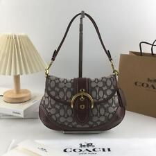 Bolsa de ombro Coach Soho Signature jacquard alça superior CJ814 bordo marrom saída comprar usado  Enviando para Brazil
