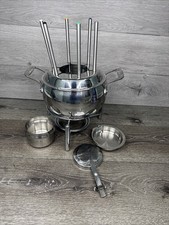Conjunto de fondue All-Clad aço inoxidável 3 qt panela com 6 garfos e queimadores comprar usado  Enviando para Brazil