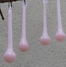 Usado, 10 lustre raro arte vidro cristal prisma rosa opalina lâmpada parte 3" comprar usado  Enviando para Brazil