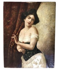 Tableau ancien portrait d'occasion  Sainte-Cécile-les-Vignes