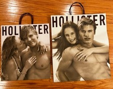 2 sacolas de compras de papel Hollister grandes 15,5”x14”x6,5” e extra grandes 18,5”x16”x6,5” comprar usado  Enviando para Brazil