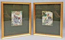Pair framed silk for sale  BICESTER
