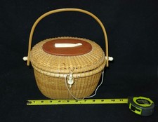 Usado, Bolsa de mão vintage 8 polegadas Nantucket Lightship cesta alça longa baleia comprar usado  Enviando para Brazil