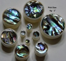 Usado, Par de tampões de ouvido ABALONE SHELL INLAY WHITE BONE orgânico selim escolha o tamanho comprar usado Usado, Par de tampões de ouvido ABALONE SHELL INLAY WHITE BONE orgânico selim escolha o tamanho comprar usado  Enviando para Brazil