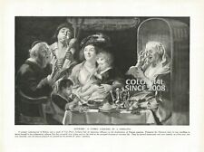 UM VELHO CONCERTO DE FAMÍLIA TOCANDO MÚSICA CANTANDO COMIDA DE MESA c 1915 IMPRESSÃO ILUSTRATIVA comprar usado  Enviando para Brazil