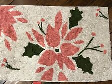 Tapete Opal House branco chenille NATAL ROSA POINSÉTIA~Área*Jogue tapete 31x20, usado comprar usado  Enviando para Brazil