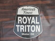Placa de placa de metal esmaltada óleo de motor Royal Triton porcelana tamanho 20 x 18 polegadas comprar usado  Enviando para Brazil
