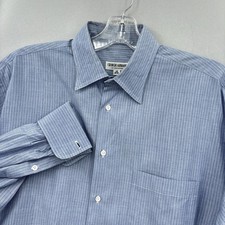 Camisa masculina Giorgio Armani 16 32/33 listra azul botão bolso clássico comprar usado  Enviando para Brazil