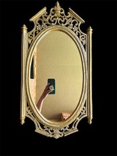 Espelho de parede oval ornamentado vintage dourado Syroco 1965 barroco Hollywood Regency EUA comprar usado  Enviando para Brazil