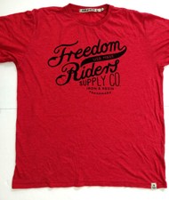 Camisa masculina ferro e resina L vermelha Freedom Riders Supply Co motociclista comprar usado  Enviando para Brazil