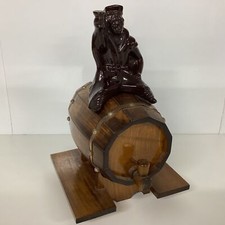 Barril de vinho decorativo miniatura 20cm em suporte com figura de cerâmica (G5) W#622 comprar usado  Enviando para Brazil