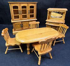 Juego de 7 muebles de comedor de madera vintage Norfolk para muñeca marrón claro segunda mano  Embacar hacia Argentina