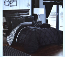Roupa de cama e cortina de janela Chic Home Design Jacksonville 20 peças 20 preto queen, usado comprar usado  Enviando para Brazil