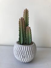 Vaso de cerâmica bege/branco artificial verde cacto planta decoração para casa, 10 x 4,25" comprar usado  Enviando para Brazil