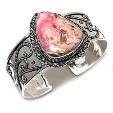 Pulseira ajustável de prata esterlina 925 pedra preciosa rodocrosita D405 comprar usado  Enviando para Brazil