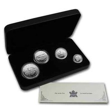 2004 Royal Canadian Mint Arctic Fox conjunto de prova de 4 moedas .9999 conjunto de prata fina comprar usado  Enviando para Brazil
