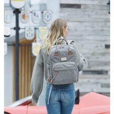 Bolsa de fraldas Ruvalino mochila cinza maternidade bebê bolsa impermeável mãe viagem, usado comprar usado  Enviando para Brazil
