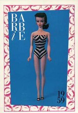 Maiô Barbie colecionável moda cartão comercial "primeira boneca Barbie" 1959 comprar usado  Enviando para Brazil