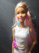Vestido prata BARBIE - FANTASY HAIR azul, rosa, enfeites cabelo muito longo 2015 C259 comprar usado  Enviando para Brazil