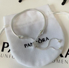 Autêntica Pulseira Feminina de Prata Pandora Momentos Pavimento Coração Deslizante Ajustável, usado comprar usado  Enviando para Brazil