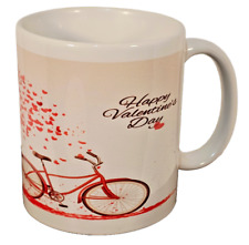 Taza de café feliz día de San Valentín 12 oz corazón rojo bicicleta amor amistad temporada segunda mano  Embacar hacia Argentina