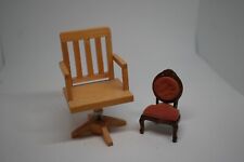 Usado, Casa de bonecas casa de bonecas escritório mesa cadeira madeira clara gira miniatura + cadeira bônus comprar usado  Enviando para Brazil