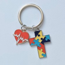 1 peça chaveiro cruzado charme coração amor cardiograma foco no autismo comprar usado  Enviando para Brazil